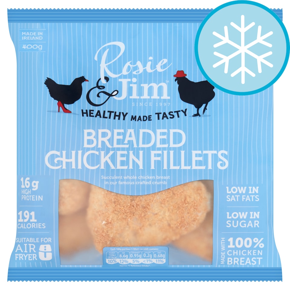 Rosie And Jim Gluten Free Breaded Chicken Fillets 400G