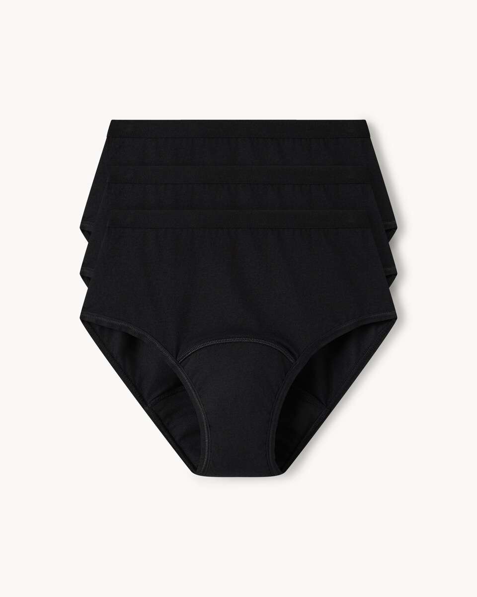 image 1 of F&F 3-Pack Cotton Rich Medium/ Heavy Absorbency Period Full Briefs in Multi