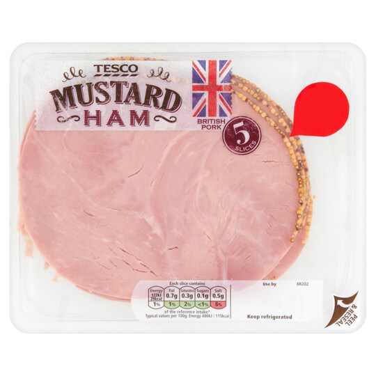 TESCO BRITISH MUSTARD HAM 125G Tesco Groceries