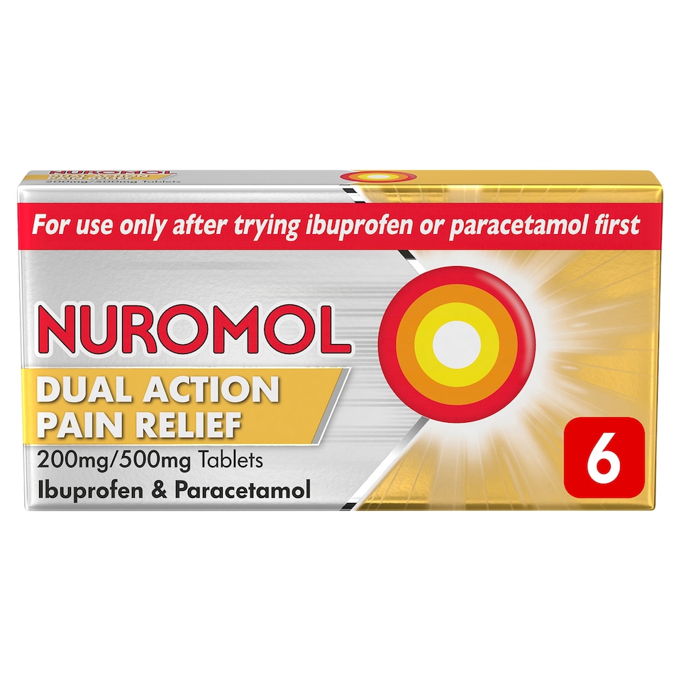 image 1 of Nuromol Dual Action Pain Relief Tablets - Ibuprofen, Paracetamol 6s
