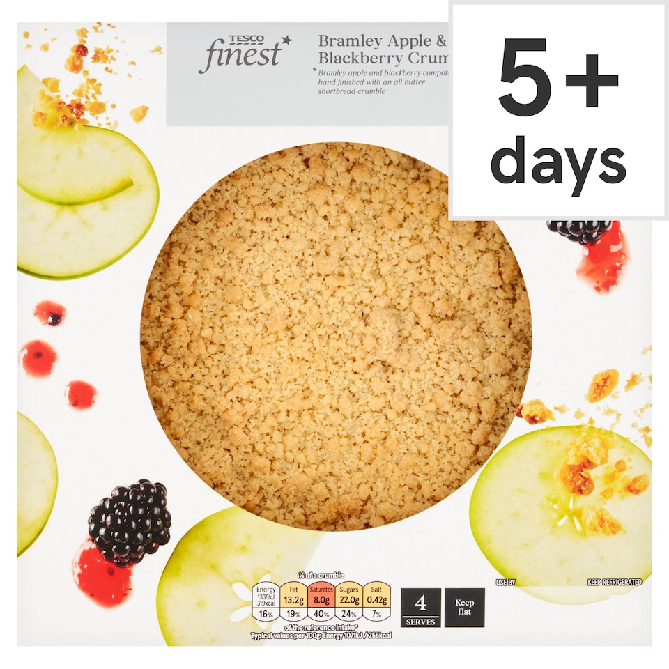 Tesco Finest Bramley Apple & Blackberry Crumble 500g