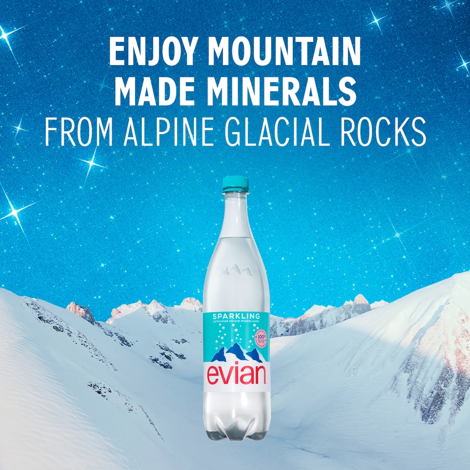 image 1 of Evian Sparkling Natural Bottled Mineral Water 1L