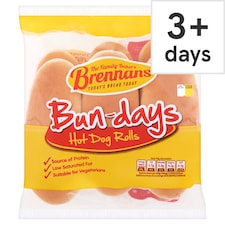 Brennans Hot Dog Rolls 6 Pack 420G