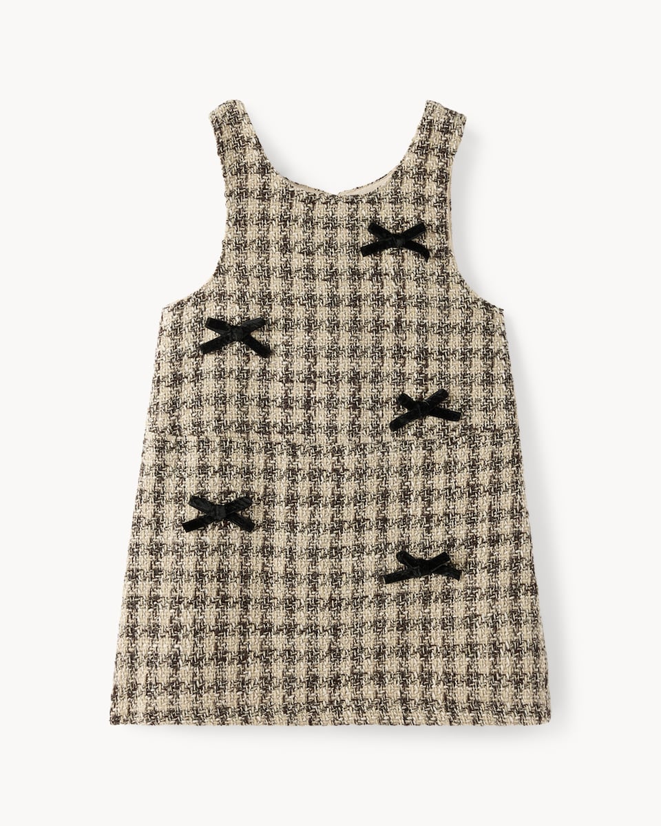 image 1 of F&F Girls Check Pinafore, Top and Tights Set in Multi