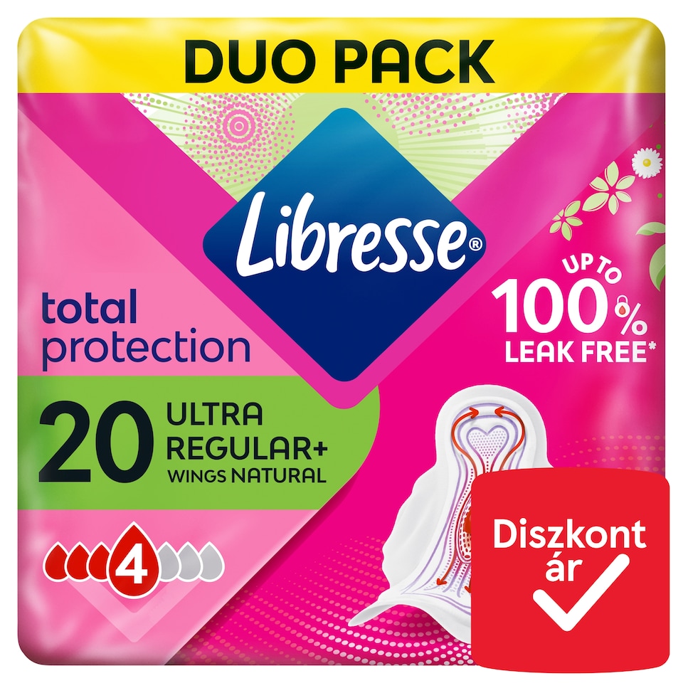 Libresse Ultra Regular+ Natural szárnyas egészségügyi betét 2 x 10 db  1. kép