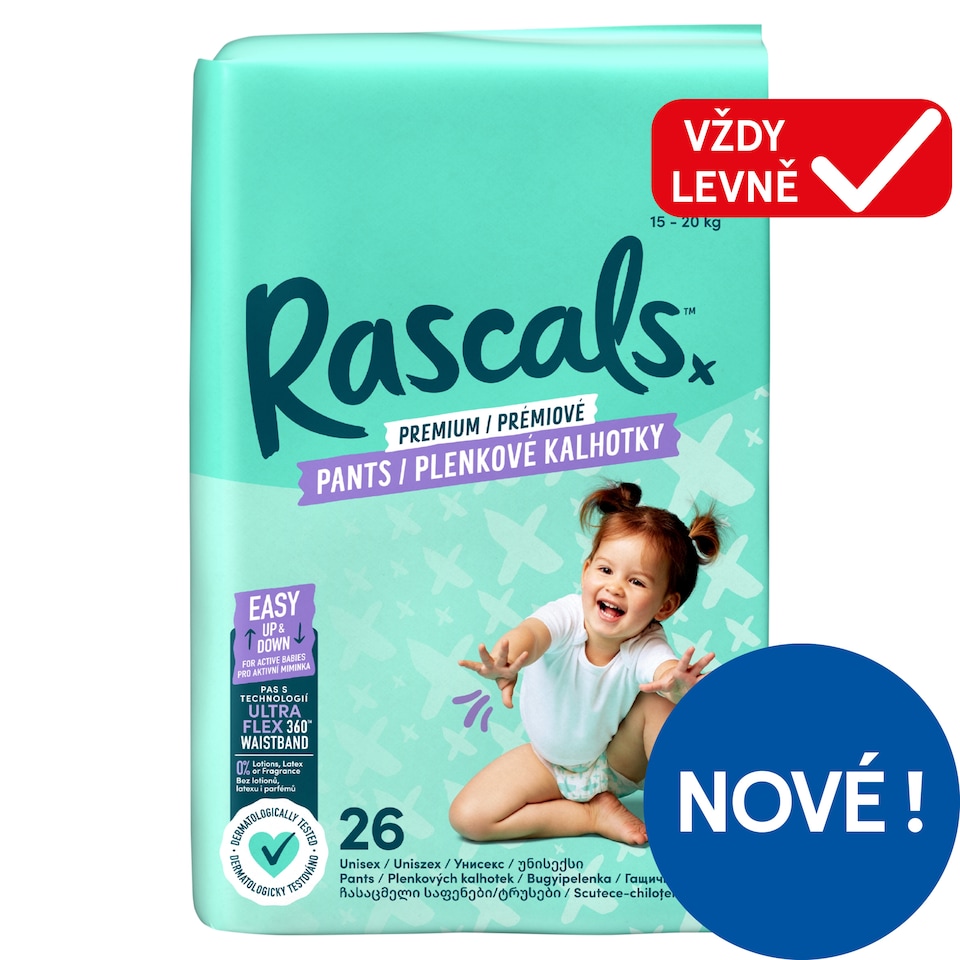 Rascals Premium Diaper Pants 6 15 - 20 kg 26 pcs