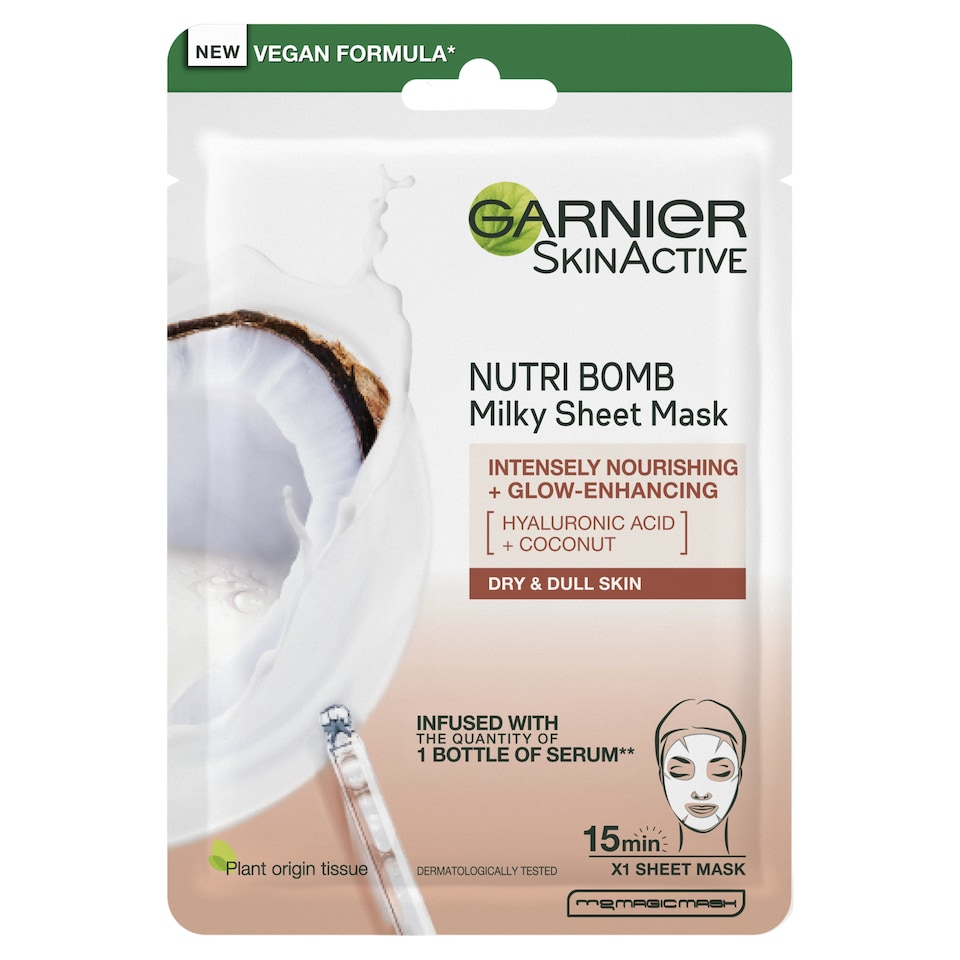 image 1 of Garnier Skin Active Tissue Mask Milky Coconut 28G
