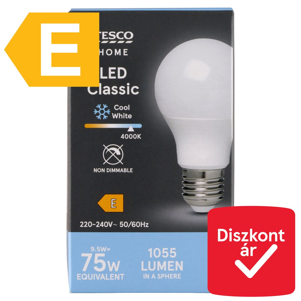 Tesco Home E27 1055 lm 75 W 4000K LED klasszik izzó  1. kép