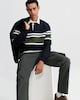 image 1 of F&F Cotton Rich Colourblock Rugby Sweatshirt in Navy