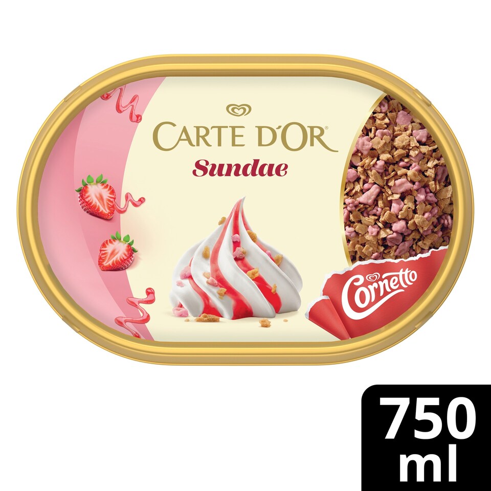 image 1 of Carte Dor Strawberry Sundae Ice Cream Tub 750ml