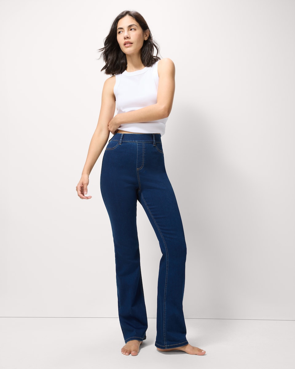 image 1 of F&F High Rise Flared Jeggings in Navy