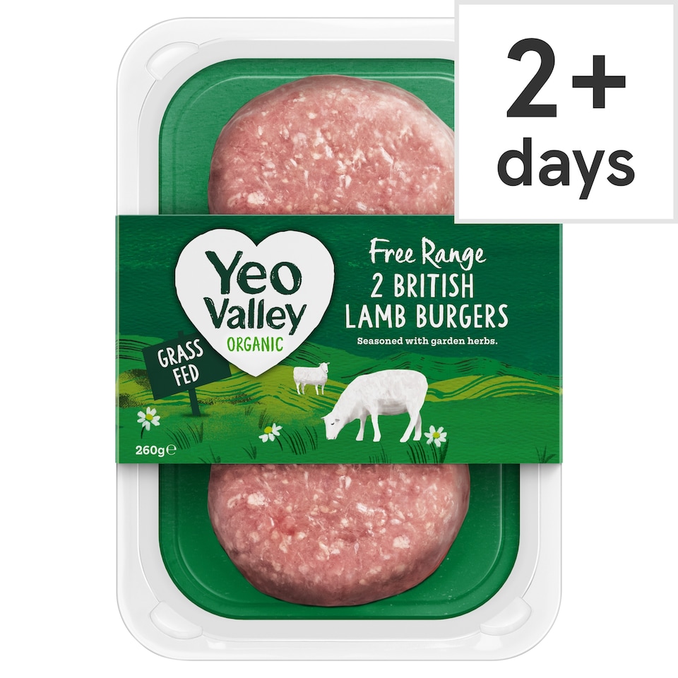 image 1 of Yeo Valley Organic 2 British Lamb Burgers 260g