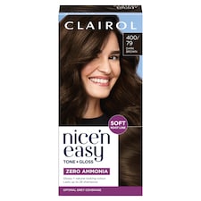 CLAIROL NICE'N EASY TONE+GLOSS SEMI PERMANENT HAIR DYE - 400/79 DARK BROWN