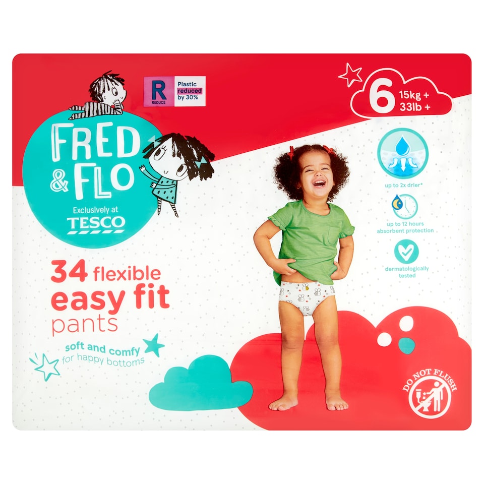 Fred & Flo Easy Fit Size 6 Nappy Pant 34 Pack