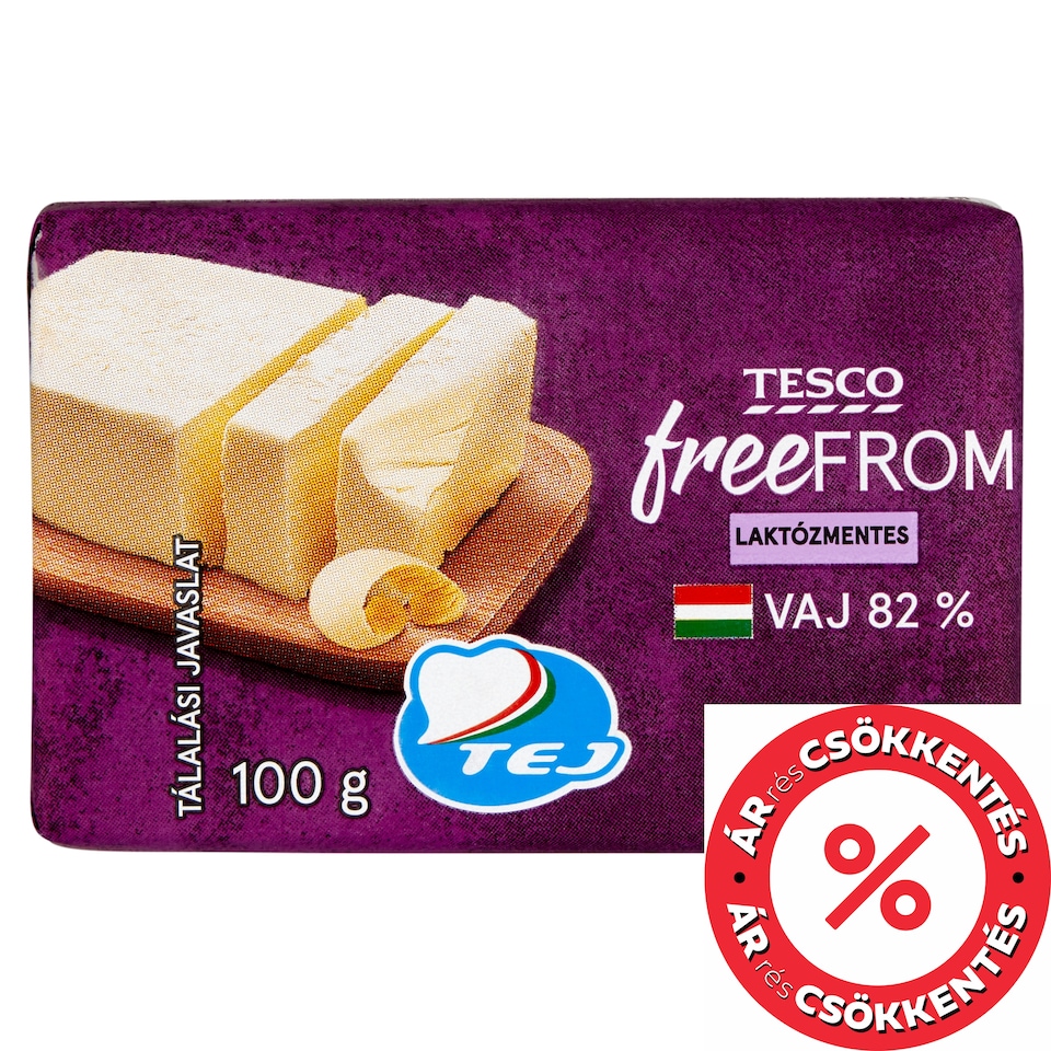 Tesco Free From laktózmentes vaj 82% 100 g
