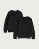 image 4 of F&F School Unisex 2-Pack Pure Cotton V-Neck Jumpers in Black