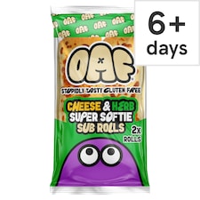 Juvela OAF Gluten Free Cheese and Herb Super Softie 2 Sub Rolls