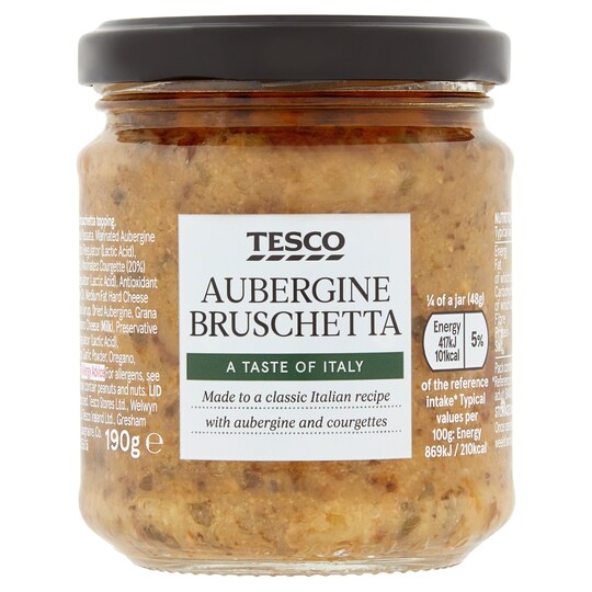 Tesco Aubergine Bruschetta 190G Tesco Groceries