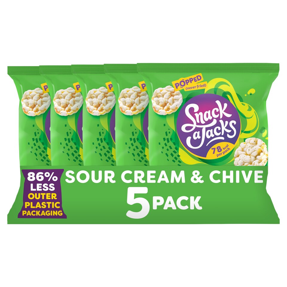 image 1 of Snack a Jacks Sour Cream & Chive Rice Cakes Multipack Snacks 5x19g