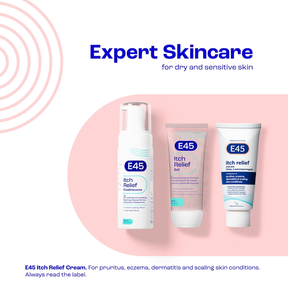 image 1 of E45 Itch Relief Gel Moisturiser for Irritated & Dry Skin 100ml