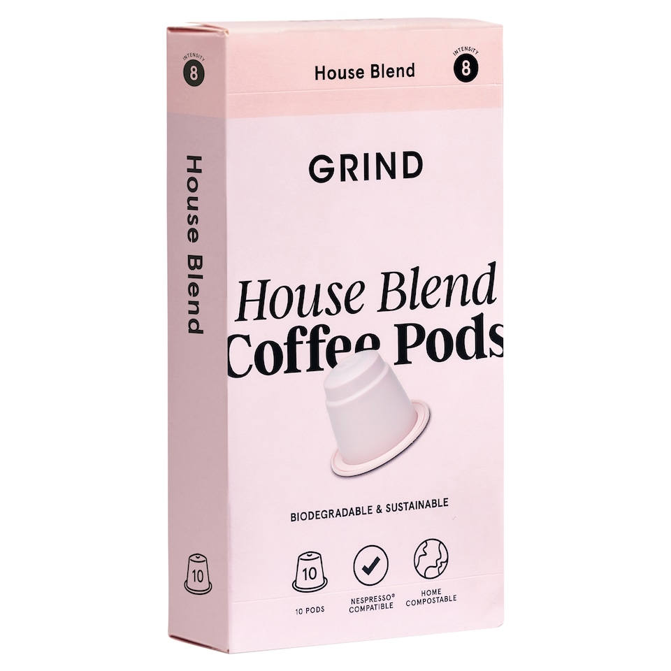 image 1 of Grind House Blend Coffee Pods Biodegradable & Sustainable 10 Pack 52g