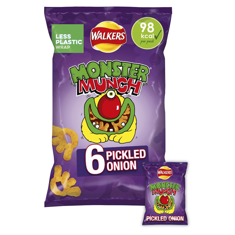 image 1 of Walkers Monster Munch Pickled Onion Multipack Crisps 6x20g