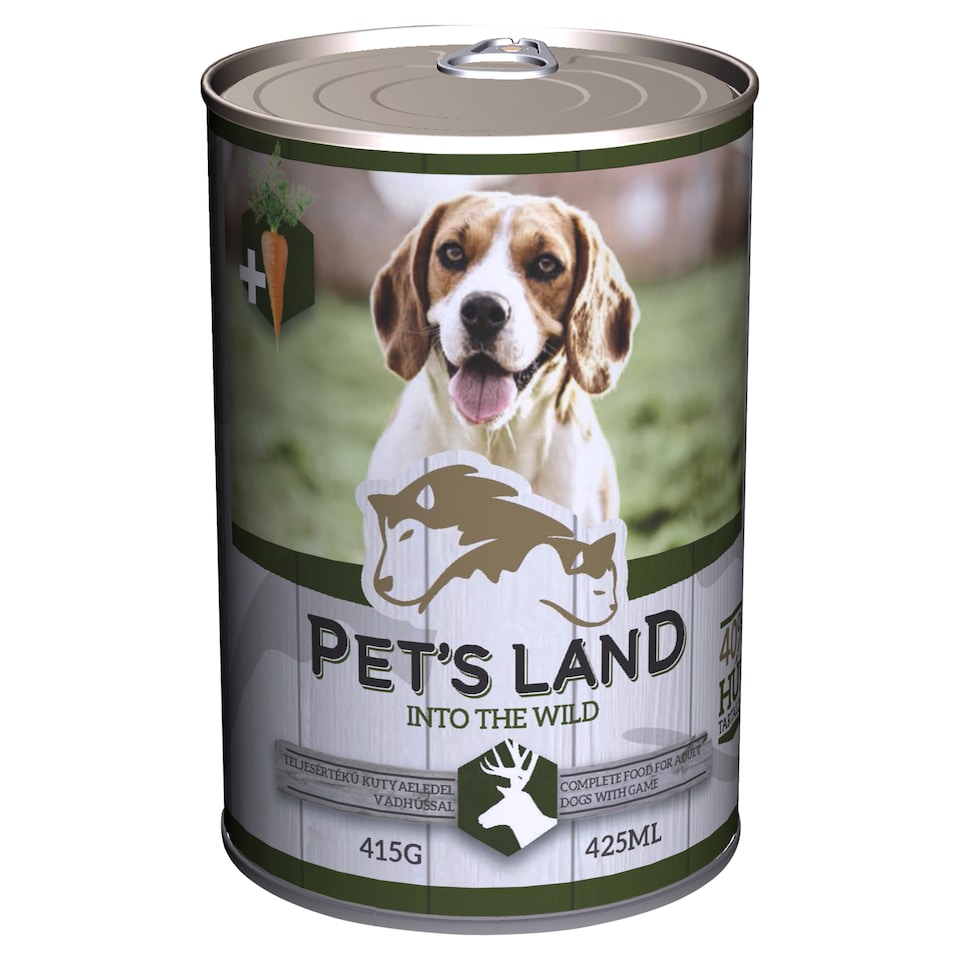 Pet's Land teljesértékű kutyaeledel vadhússal 415 g