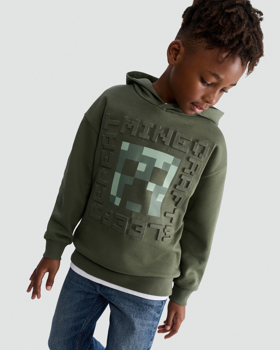 image 1 of Minecraft Creeper Hoodie in Green