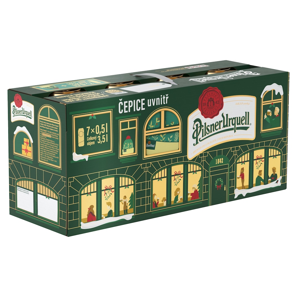 Pilsner Urquell Pivo ležák světlý 7 x 0,5l (3,5l) + čepice