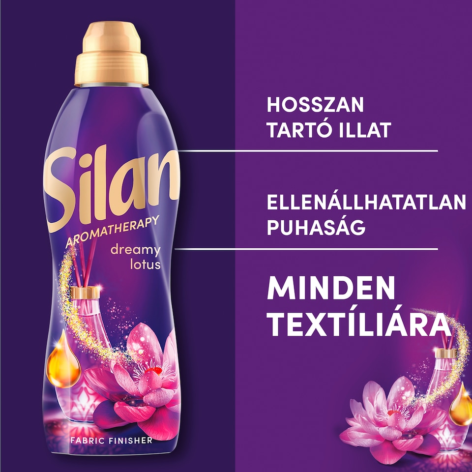 Silan Aromatherapy Dreamy Lotus textilöblítő koncentrátum 50 mosás 1100 ml  1. kép