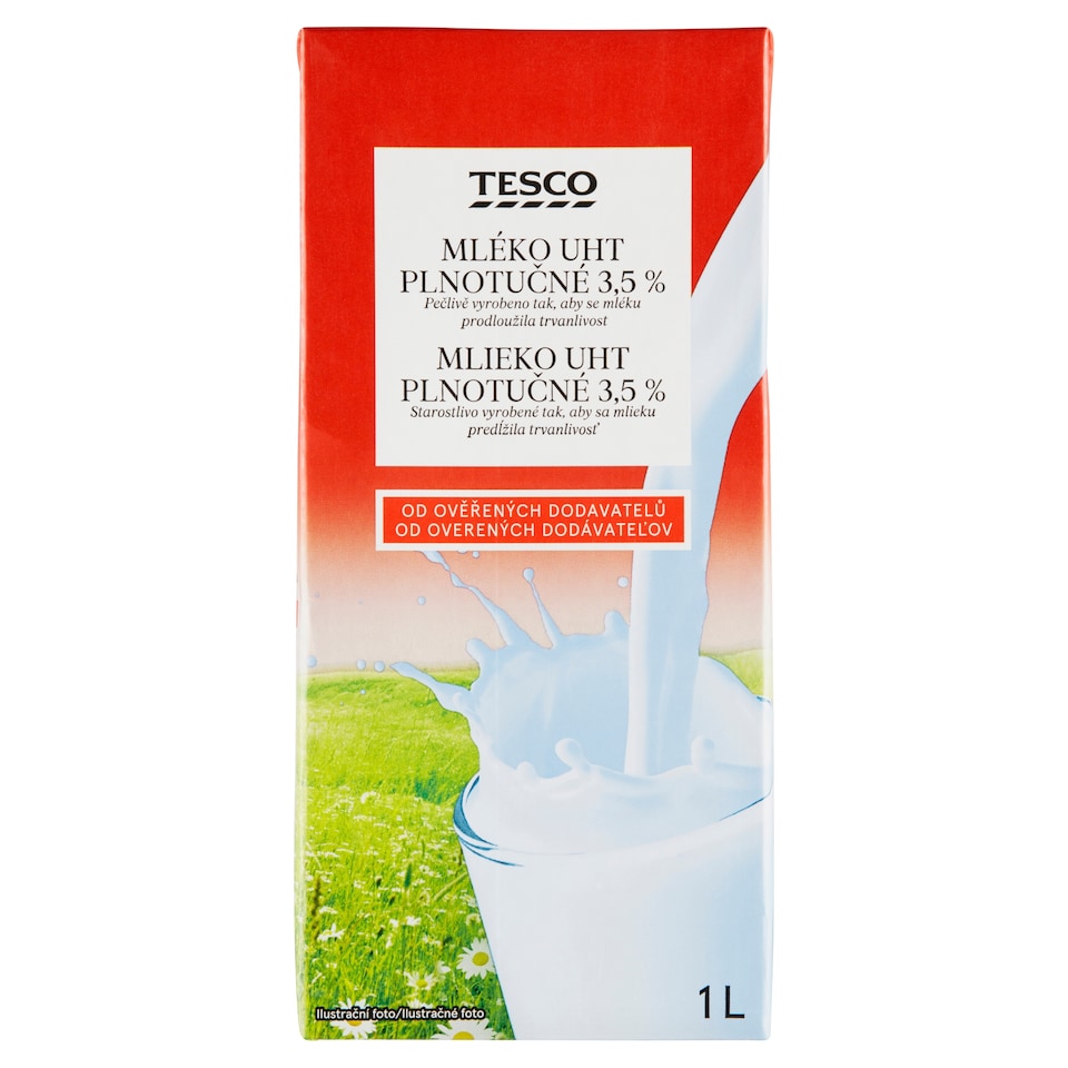 Tesco Mlieko UHT plnotučné 3,5% 1 l