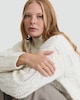 image 1 of F&F Ribbed High Neck Cable Knit Jumper with Wool in Cream
