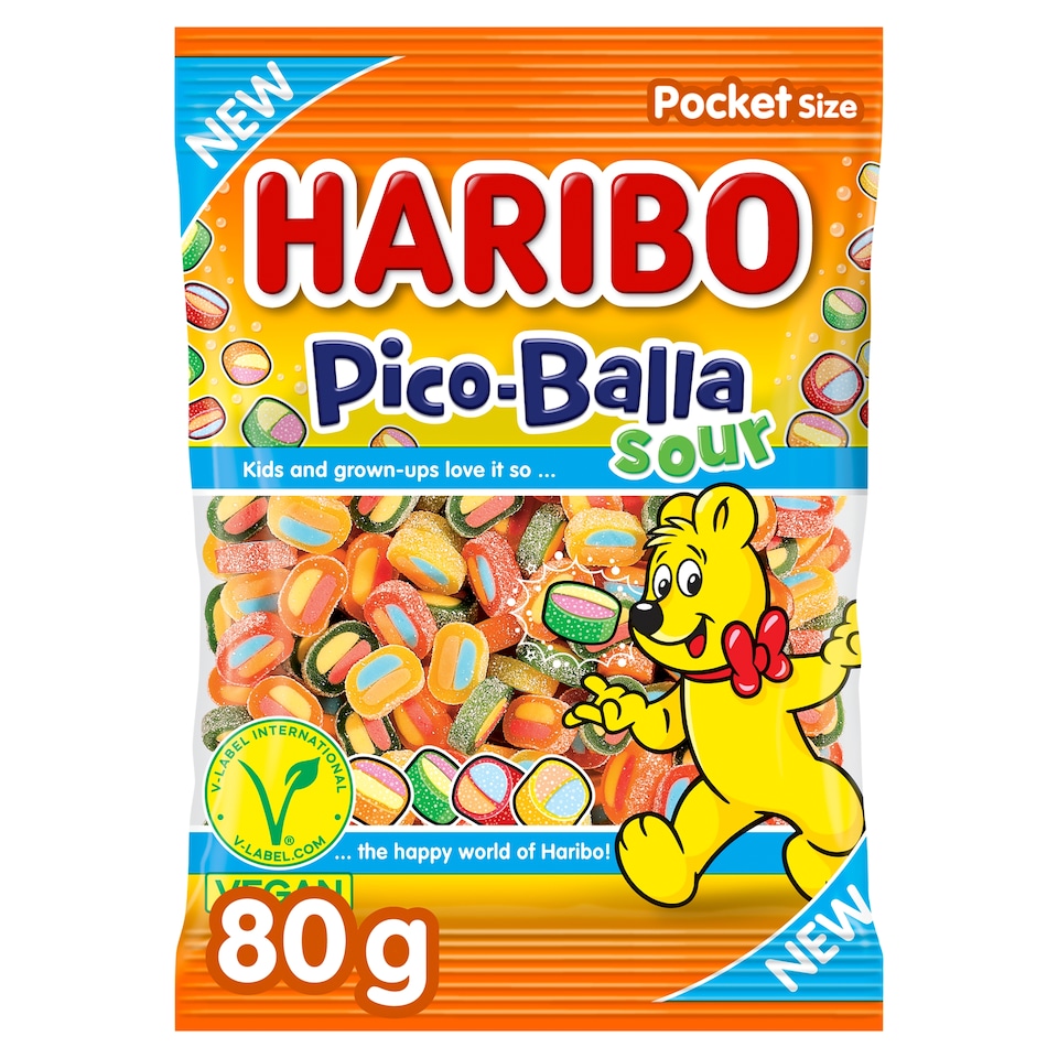 Haribo Pico-Balla kyselé želé s ovocnými příchutěmi 80g