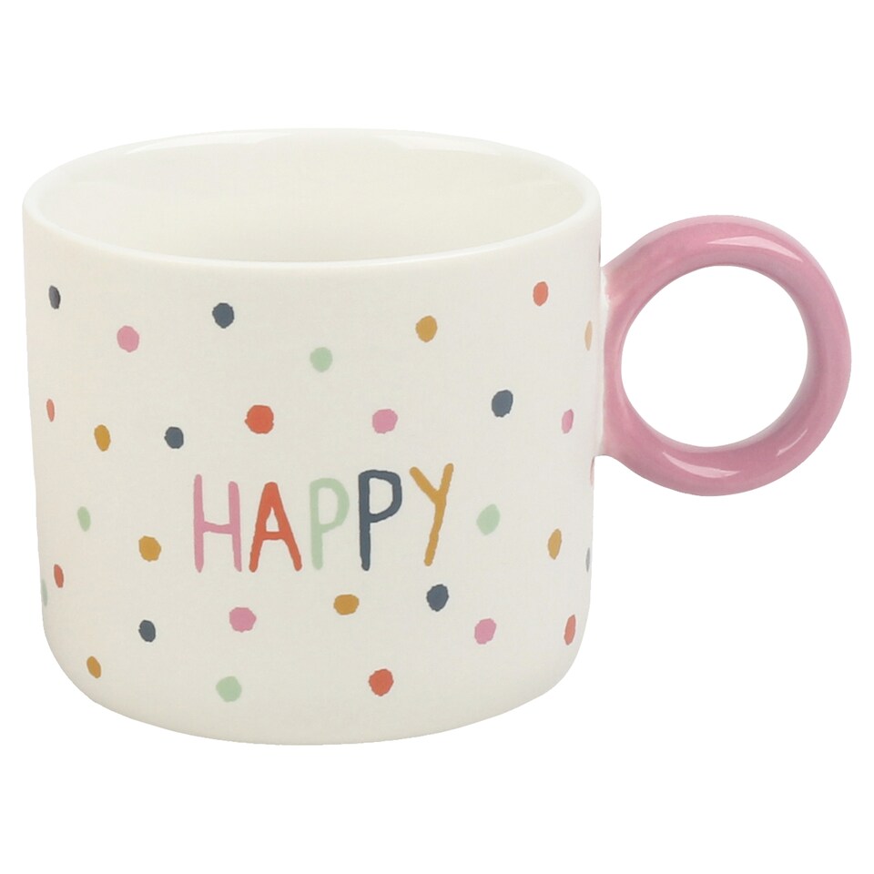 F&F Home Happy Circle Handle Mug