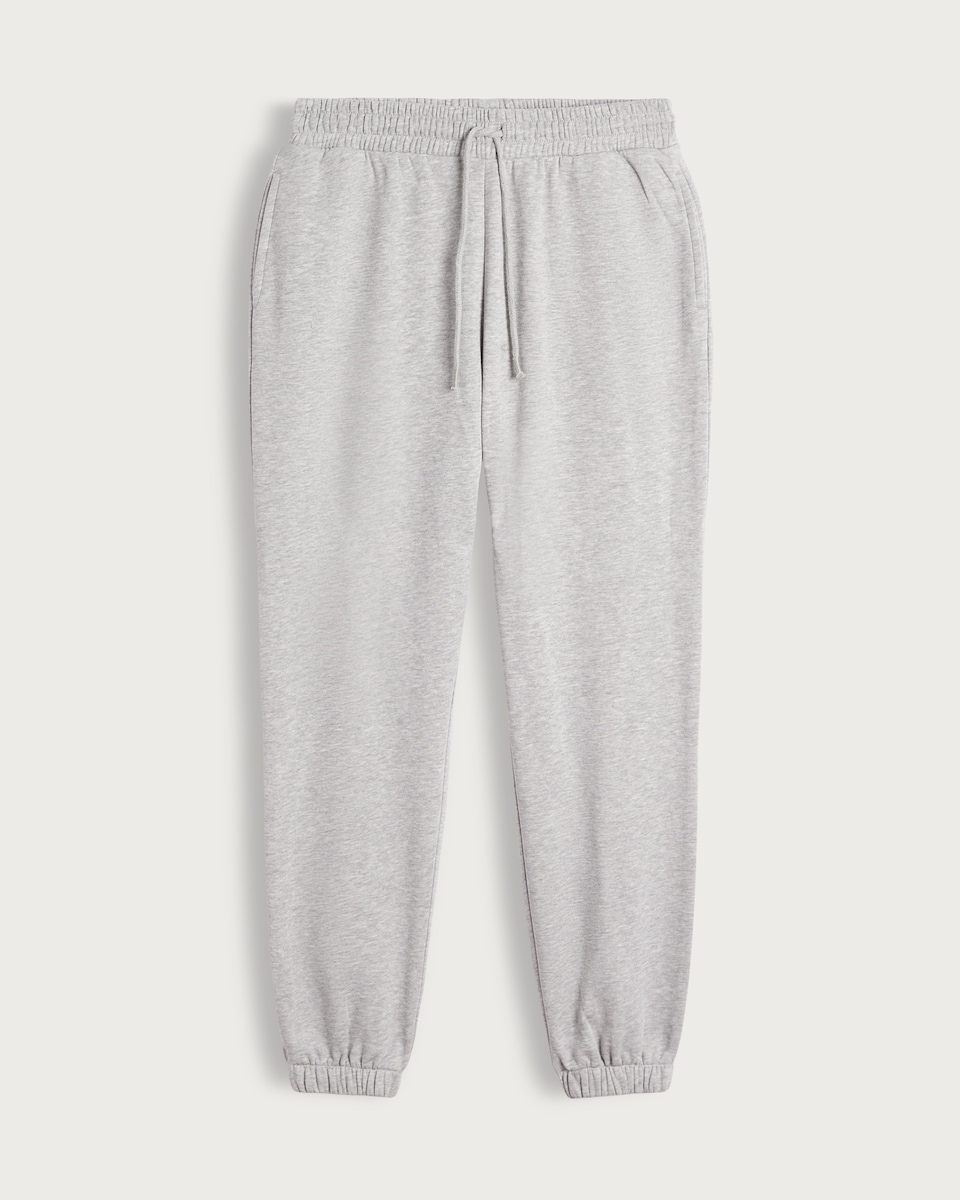 image 1 of F&F Active Cotton Rich Drawstring Cuffed Joggers in Grey Marl