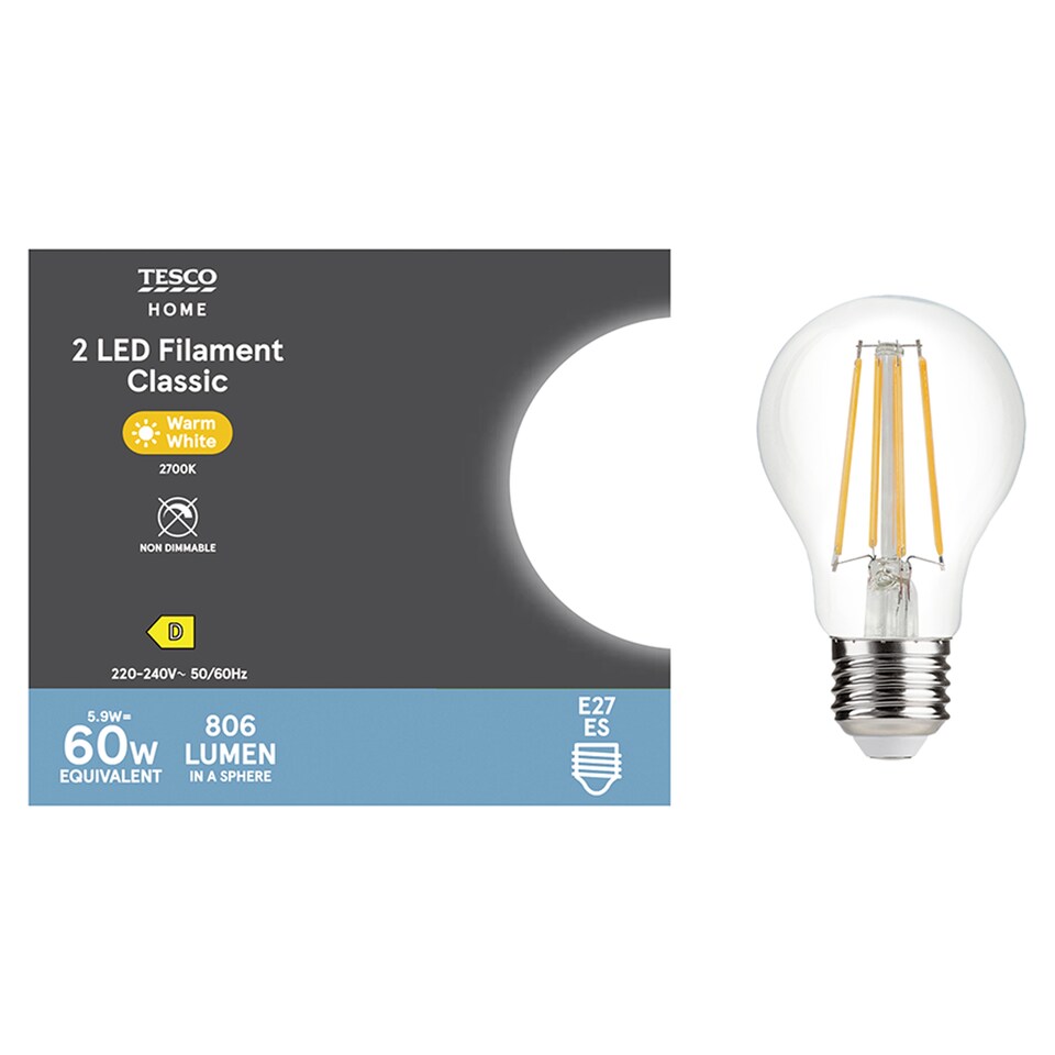 T. LED FILAMENT CLASSIC 60W ES 2 pack