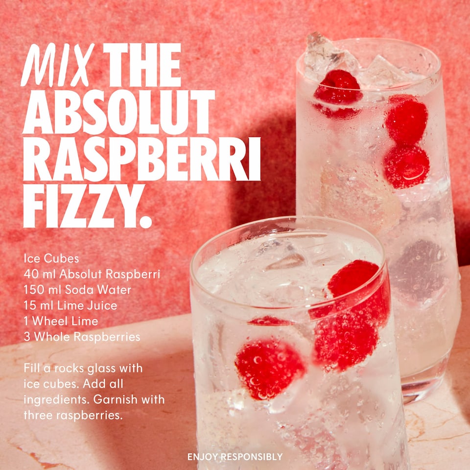 image 1 of Absolut Raspberri Flavoured Vodka 1L