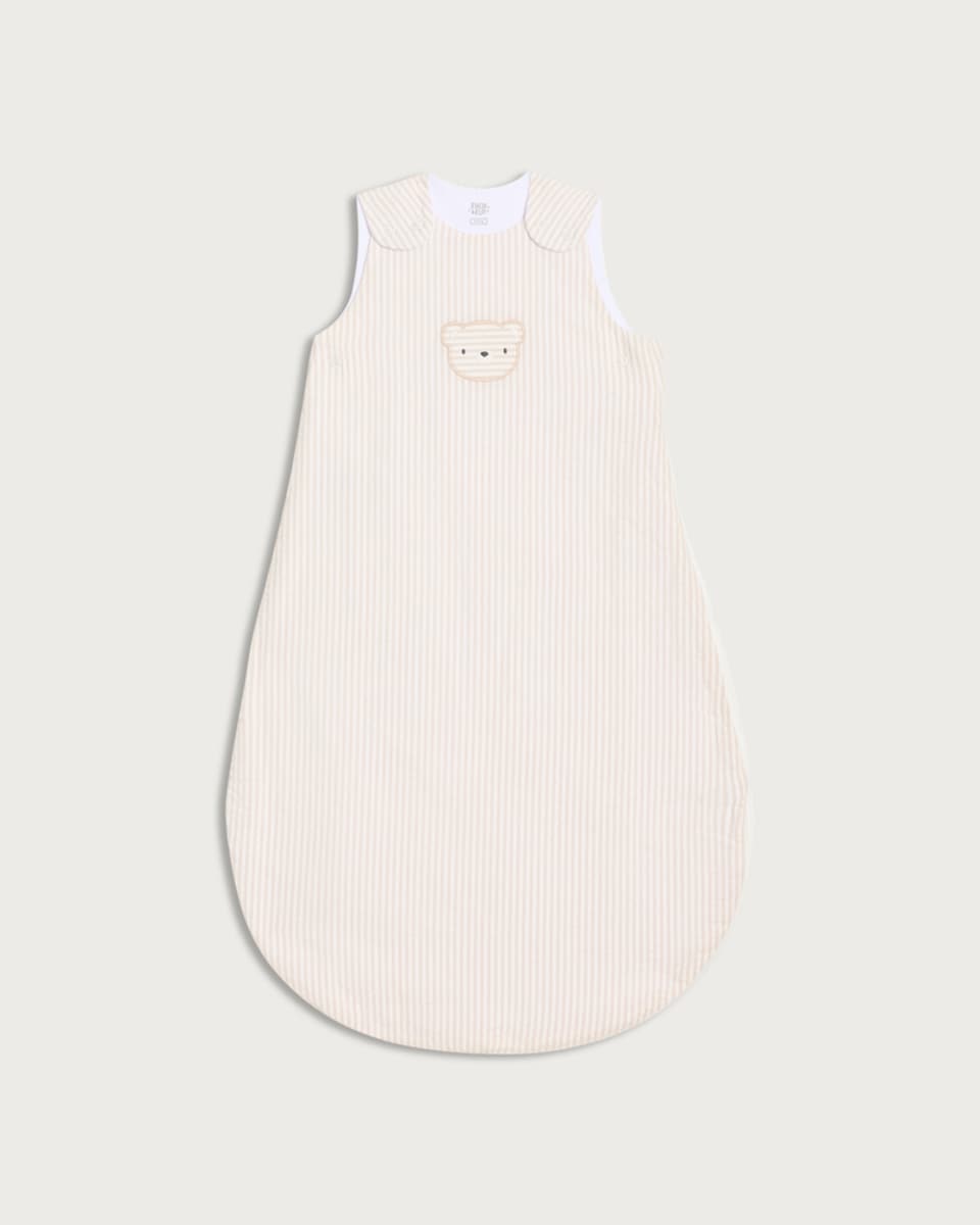 F&F Baby Pure Cotton Striped 1.5 Tog Sleeping Bag in Neutral