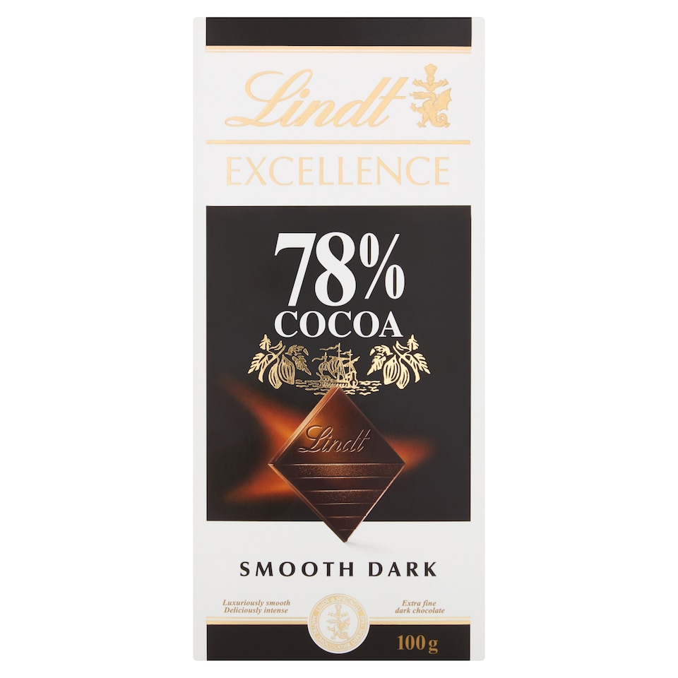 image 1 of Lindt Excellence Dark 78% Cocoa Chocolate Bar 100G
