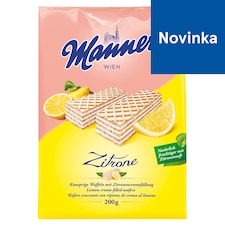Manner Zitrone chrumkavé oblátky s krémovou náplňou s príchuťou citróna 200 g