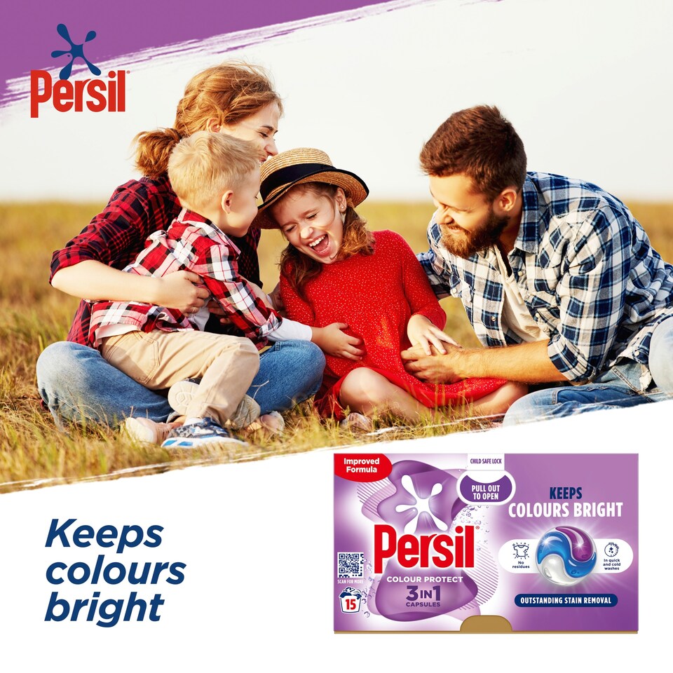 image 1 of Persil 3 in 1 Colour Protect Laundry Detergent Capsules 15 Washes 316.5g