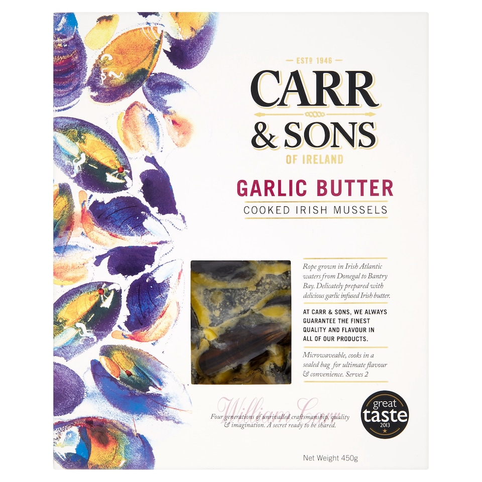 Carr&Sons Garlic Butter Coked Irish Mussels 450G