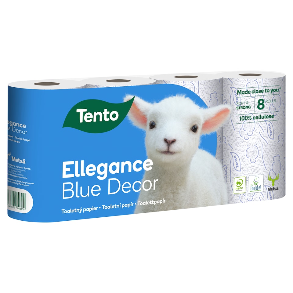 obrázok 1 z Tento Ellegance Blue Decor toaletný papier 3 vrstvy 8 kotúčov