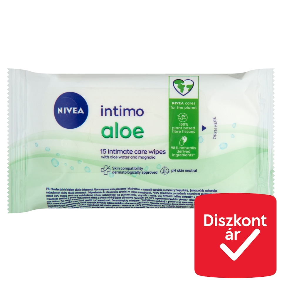 NIVEA Intimo Aloe intim törlőkendő 15 db