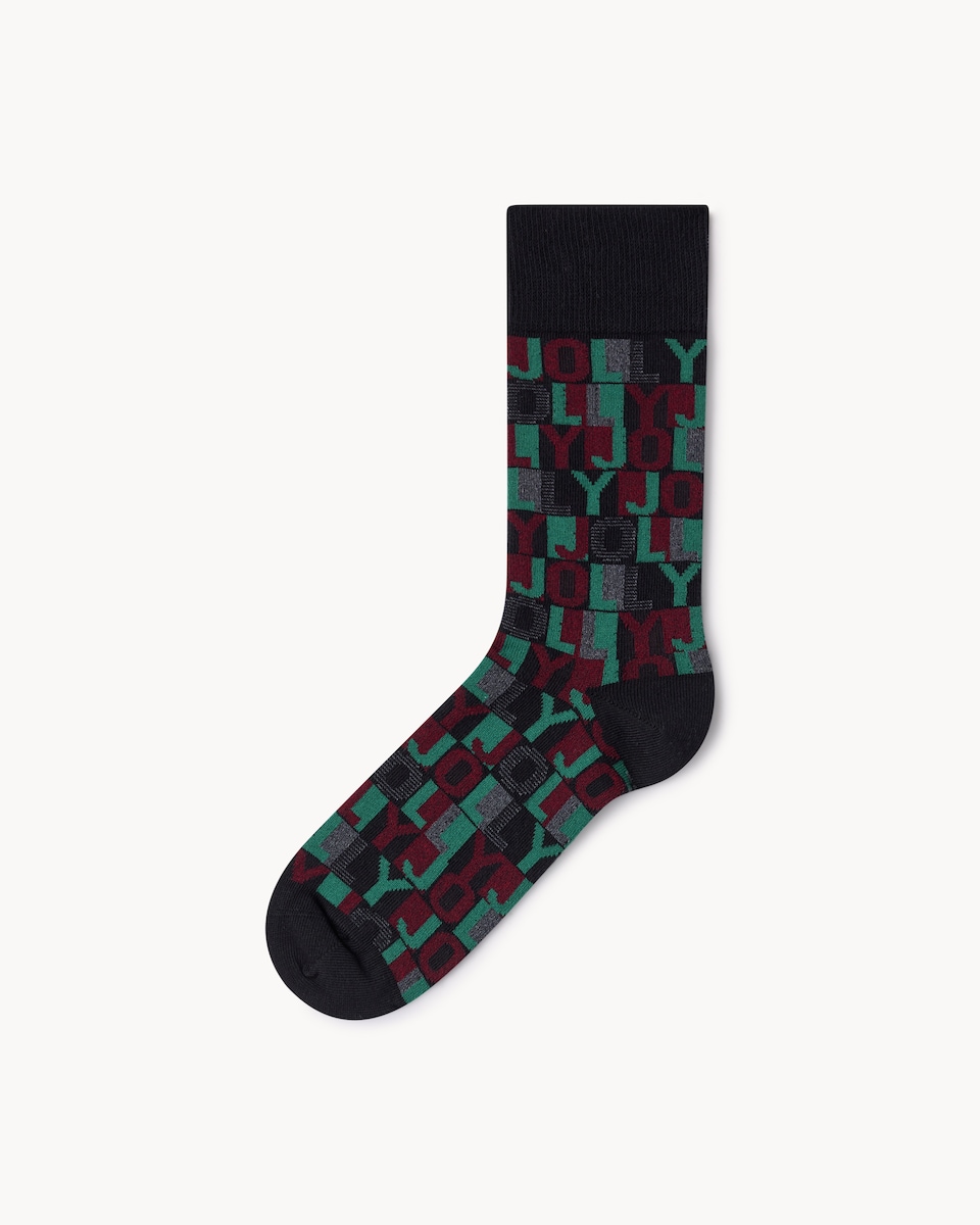 Christmas Cotton Blend Jolly Ankle Socks in Multi