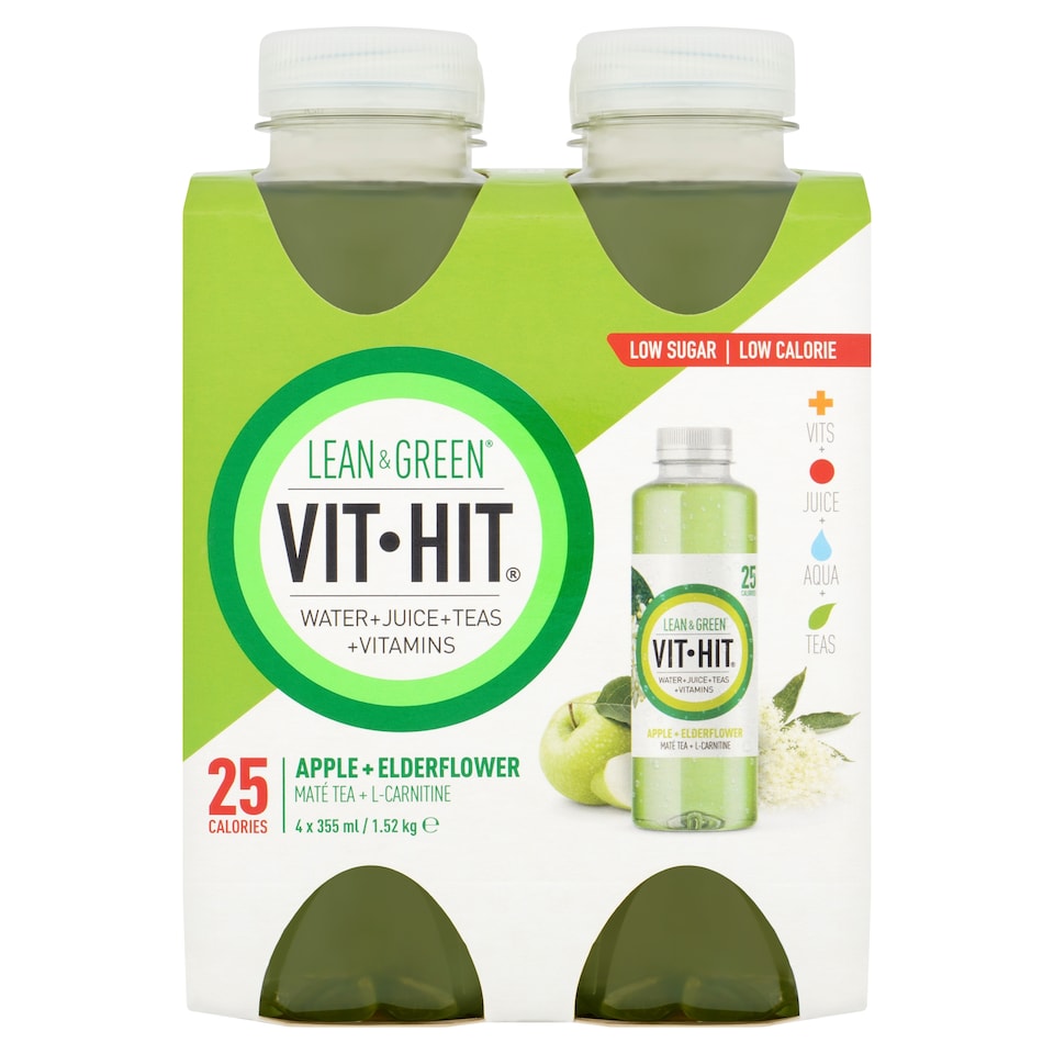Vitamin Hit Lean And Green Juice Drink 4 X 355Ml