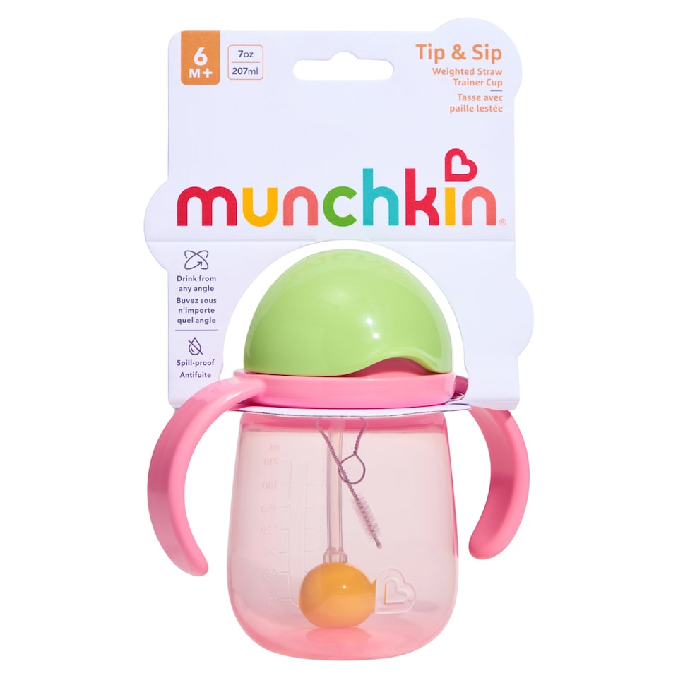 image 1 of Munchkin Tip & Sip Weighted Straw Trainer Cup 6m+ 7oz 207ML 