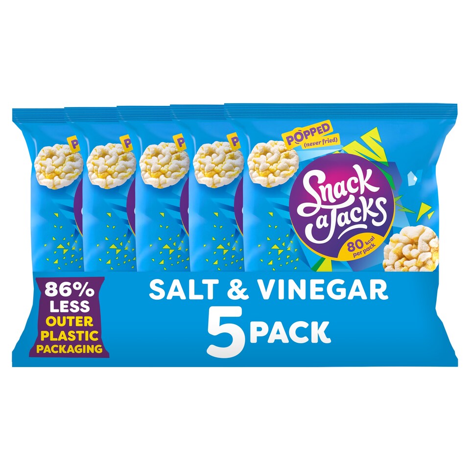 image 1 of Snack a Jacks Salt & Vinegar Rice Cakes Multipack Snacks 5x19g