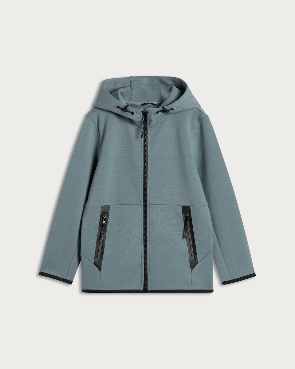 F&F Active Boys Hooded Zip Up Jacket in Blue