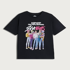 K-Pop Demon Hunters Pure Cotton Saja Boys T-Shirt in Black